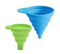 AEIOPRS Ensemble de 2 Entonnoirs Pliables en Silicone Coloré Idéal pour Transférer Liquides et Poudres Tailles Moyen et Grand