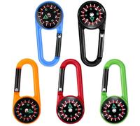 AEIOPRS Lot de 5 Boussoles Porte-clés Mousqueton Jouet Décoratif pour Randonnée Camping 5 Couleur