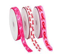 AEIOPRS Ruban tissé rose clair, Lot de 3 (10 mm x 4,5 m), Symbole de sensibilisation, Trame serrée et bord droit, Idéal pour collectes caritatives, artisanat solidaire et hommage décoratif