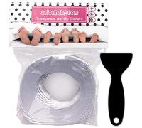 aeioubaby.com 20 Bandes Antidérapantes Transparent pour des Escaliers | Autocollants Non abrasifs Robustes pour Une Meilleure grimpe | Discretes et élégantes 65x3cm pour la sécurité | Grattoir Inclus