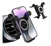 Aeipou Support de téléphone de voiture pour Mercedes Benz A/B/C/E/S Mini Cooper Audi-TT Ford Jeep Suzuki Mustang Wrangler Swift rond pour toutes les grilles d'aération circulaires iPhone 16/15/14 Pro