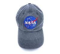 Aeisage Casquette de Baseball Vintage avec Logo de la NASA en Coton pour Homme, Chapeau de Papa en Coton délavé pour Femme, Noir, Taille M