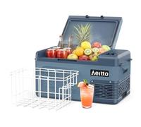 Aeitto Réfrigérateur de voiture 12 V - Réfrigérateur électrique de 20 litres - Réfrigérateur portable 12 V - Réfrigérateur RV - 15,6 °C - 20,0 °C - Contrôle de la température 12/24 V CC et 100-240 V