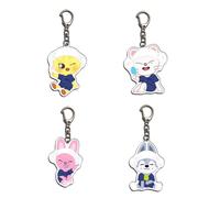 AEIXYA 4 Porte-Clés Stray Kids, Porte-Clés 3D Merch Sk, Porte-Clés Skzoo, Porte-Clés Acrylique Skz Pour Sac À Dos D'Enfant, Stray Kids Felix, Flashmob D'Été