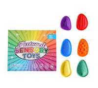 AEIXYA Jouet Sensoriel Anti-Stress 6 Pierres en Silicone Doux, Gestion de l'Anxiété, Outil de Relaxation pour Autisme TDAH, Texture Tactile Apaisante pour Concentration et Détente au Quotidien