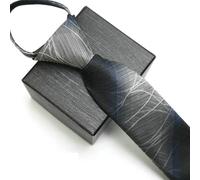 AEJHSIN Cravate Homme Cravate à fermeture éclair for homme, 48 x 7 cm, 1 200 épingles, cravate en polyester haut de gamme, rayée, couleur unie, motif floral(WE-25)