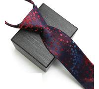 AEJHSIN Cravate Homme Cravate à fermeture éclair for homme, 48 x 7 cm, 1 200 épingles, cravate en polyester haut de gamme, rayée, couleur unie, motif floral(WE-24)