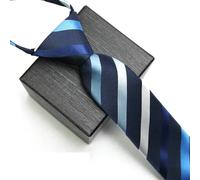 AEJHSIN Cravate Homme Cravate à fermeture éclair for homme, 48 x 7 cm, 1 200 épingles, cravate en polyester haut de gamme, rayée, couleur unie, motif floral(WE-23)