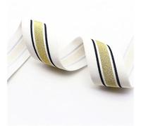 AEJHSIN Elastique Couture 40mm Striped Elastic Band 1m 2m 3m 5m 10m 20m Garment Decoration Accessories Sewing Supplies(1Gold White,3.0 Meter)