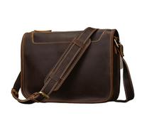AEJHSIN Leather Messenger Bag Men Porte-documents Vintage en cuir for hommes, pochette d'ordinateur, sacs de bureau, sacoches à bandoulière for(Brown)