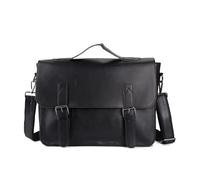 AEJHSIN Leather Messenger Bag Men Sac messager Vintage for hommes, sacs à bandoulière en cuir artificiel, porte-documents for ordinateur portable(Black)