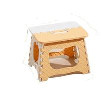 AEJHSIN Tabourets pliants Portable Folding Step Stool with Built-in Handle | PP Plastic Seat for Home Camping and Travel(Yellow L)