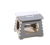 AEJHSIN Tabourets pliants Portable Folding Step Stool with Built-in Handle | PP Plastic Seat for Home Camping and Travel(Grey L)