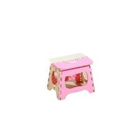 AEJHSIN Tabourets pliants Portable Folding Step Stool with Built-in Handle | PP Plastic Seat for Home Camping and Travel(Pink S)