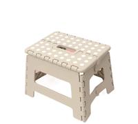 AEJHSIN Tabourets pliants Portable Folding Step Stool with Handle | Compact Plastic Seat for Bathroom, Home and Travel(Kahki)