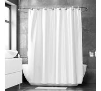 AEKDCL Blanc Rideau Douche Polyester, Rideau de Douche Anti Moisissure Simple Imperméable Rideau Baignoire Salle de Bain Lavable en Machine, 3D Salle de Bain Rideau Décor 280x200cm/110x79in(WxH)