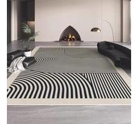 AEKDCL Grand tapis de salon, imperméable, fin, ne perd pas ses poils avec envers antidérapant, pour chambre à coucher, salle à manger, bureau, salle de jeux, chambre d'enfant - Beige et noir - 180 x