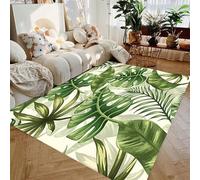 AEKDCL Grand tapis lavable, doux, pliable, fin, antidérapant, à imprimé floral, vert jungle, pour salon, chambre à coucher, adolescent, chambre d'enfant - 140 x 200 cm (l x L)