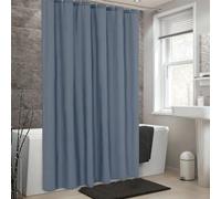 AEKDCL Rideau Douche Anti Moisissure en PEVA 100x190cm/39x75in(WxH) Bleu Clair Rideau de Douche Tissu Polyester Imperméable Lavable en Machine pour Baigoire Angle Salle de Bain avec 12 Crochets
