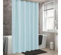 AEKDCL Rideau Douche Anti Moisissure en PEVA 110x220cm/43x87in(WxH) Bleu Ciel Rideau de Douche Tissu Polyester Imperméable Lavable en Machine pour Baigoire Angle Salle de Bain avec 12 Crochets