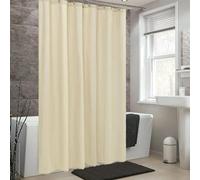 AEKDCL Rideau Douche Anti Moisissure en PEVA 120x150cm/47x59in(WxH) Blanc Laiteux Rideau de Douche Tissu Polyester Imperméable Lavable en Machine pour Baigoire Angle Salle de Bain avec 12 Crochets