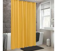 AEKDCL Rideau Douche Anti Moisissure en PEVA 120x180cm/47x71in(WxH) Jaune Rideau de Douche Tissu Polyester Imperméable Lavable en Machine pour Baigoire Angle Salle de Bain avec 12 Crochets
