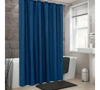 AEKDCL Rideau Douche Anti Moisissure en PEVA 120x190cm/47x75in(WxH) Bleu foncé Rideau de Douche Tissu Polyester Imperméable Lavable en Machine pour Baigoire Angle Salle de Bain avec 12 Crochets