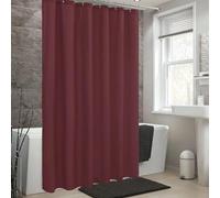 AEKDCL Rideau Douche Anti Moisissure en PEVA 240x200cm/94x79in(WxH) Vin rouge Rideau de Douche Tissu Polyester Imperméable Lavable en Machine pour Baigoire Angle Salle de Bain avec 12 Crochets
