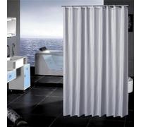 AEKDCL Rideau Douche Anti Moisissure en PEVA 90x200cm/35x79in(WxH) Gris Clair Rideau de Douche Tissu Polyester Imperméable Lavable en Machine pour Baigoire Angle Salle de Bain avec 12 Crochets