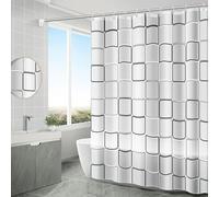AEKDCL Rideaux de Douche Séchage Rapide Carreaux Polyester Imperméable et Anti-Moisissure Tissu Lavable en Machine Salle de Bain Douches Couverture pour Chambre Humide D’hôtel 180x150cm/71x59in(WxH)