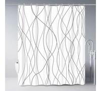 AEKDCL Rideaux de Douche Séchage Rapide Lignes Polyester Imperméable et Anti-Moisissure Tissu Lavable en Machine Salle de Bain Douches Couverture pour Chambre Humide D’hôtel 160x190cm/63x75in(WxH)