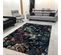 AEKDCL Tapis Crâne Gothique Bohême, 80 x 120 cm Lavable Antidérapant, Paillasson Interieur Entree, Modern Fashion Court Tapis en Peluche, Ne Tombe Pas pour Le Couloir De Bureau De Salon