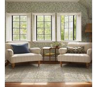 AEKDCL Tapis pour salon, 150 x 240 cm, motif floral bohème, lavable, résistant aux taches, antidérapant, doux, léger et fin, pour chambre d'enfant, salle de jeux, appartement, crème