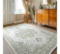 AEKDCL Tapis Sage pour salon, 120 x 170 cm, motif floral bohème, lavable, résistant aux taches, antidérapant, doux, léger et fin, pour chambre d'enfant, salle de jeux, appartement