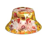AEKGOHP Animal Pig Bob réfléchissant léger respirant pliable pour homme et femme Noir