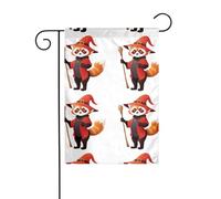 AEKGOHP Balai de sorcière imprimé panda mât de drapeau de jardin extérieur décoration cour double face 30,5 x 45,7 cm