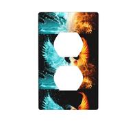 AEKGOHP Beau panneau mural décoratif à double prise imprimée Phoenix - Durable et adapté pour les accessoires d'interrupteur - 11,4 x 7 cm
