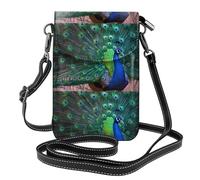 AEKGOHP Beau sac à bandoulière en cuir imprimé paon pour femme, imperméable et durable