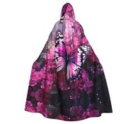 AEKGOHP Cape à capuche pour homme et femme avec imprimé papillon violet rose