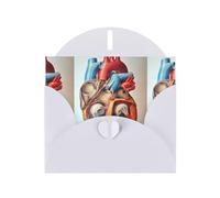 AEKGOHP Carte de vœux blanche anatomie humaine en forme de cœur pour fête d'anniversaire festive invitation