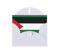 AEKGOHP Carte de vœux blanche avec drapeau de l'État de Palestine pour fête d'anniversaire festive Invitation