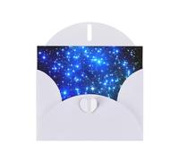 AEKGOHP Carte de vœux blanche avec étoiles brillantes bleues pour fête d'anniversaire