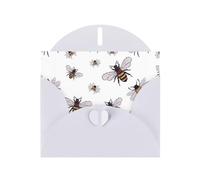 AEKGOHP Carte de vœux blanche avec imprimé abeilles amusantes pour fête d'anniversaire festive