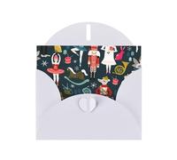 AEKGOHP Carte de vœux blanche pour femme Casse-noisette Ballet danse de Noël Imprimés pour fête d'anniversaire festive Invitation