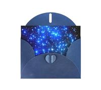 AEKGOHP Carte de vœux bleue avec étoiles brillantes imprimées pour fête d'anniversaire festive