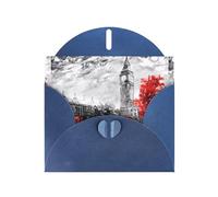 AEKGOHP Carte de vœux bleue avec impression de rue de Londres pour fête d'anniversaire festive