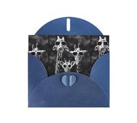 AEKGOHP Carte de vœux bleue avec trois imprimés girafes pour fête d'anniversaire festive