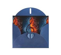 AEKGOHP Carte de vœux bleue Ice and Fire Music Key Prints for Festive Birthday Party Invitation