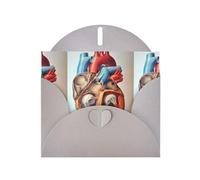 AEKGOHP Carte de vœux grise anatomie humaine en forme de cœur imprimés pour fête d'anniversaire festive invitation