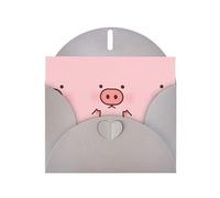 AEKGOHP Carte de vœux grise avec imprimé cochon mignon pour fête d'anniversaire festive invitation